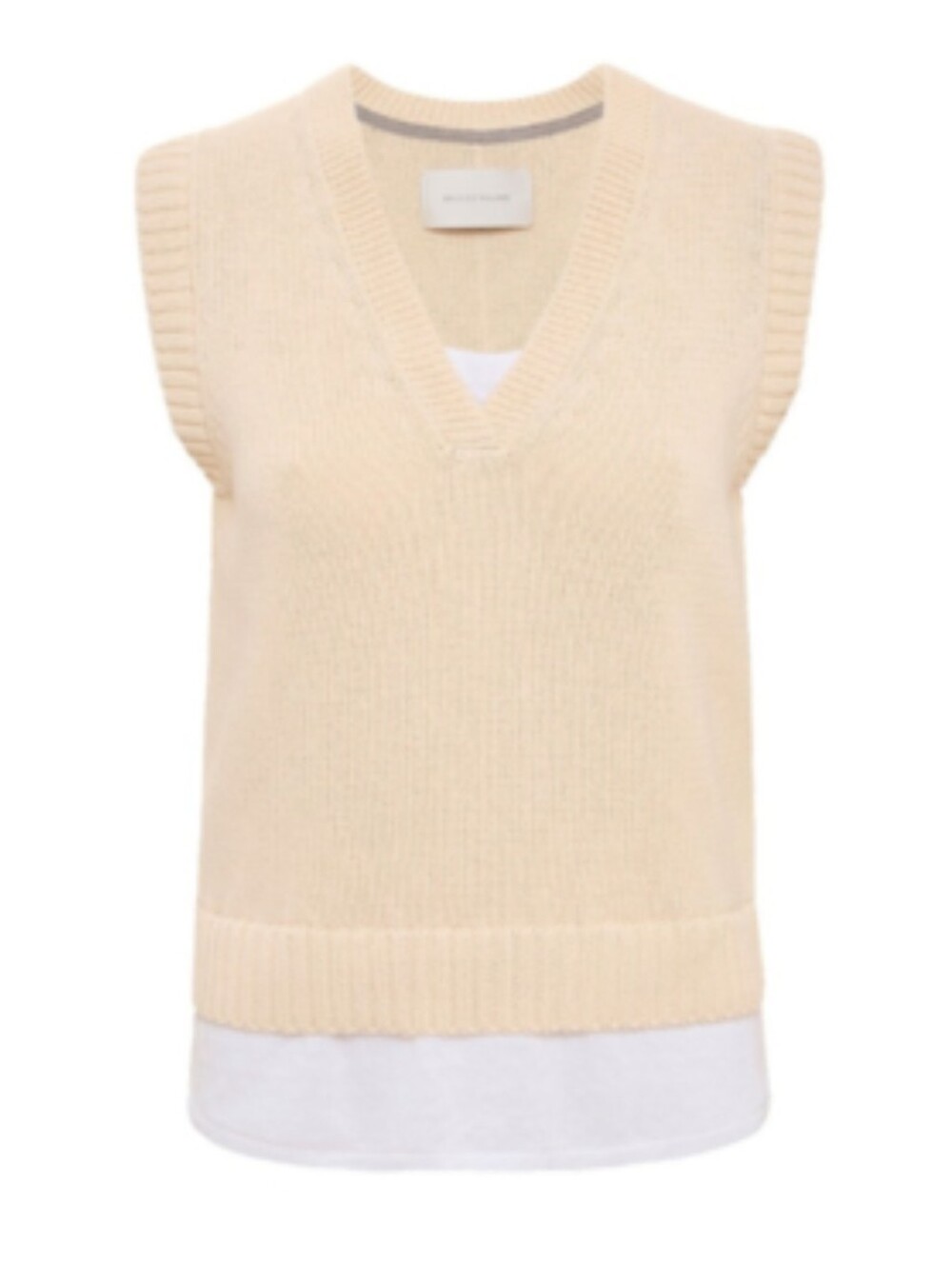 Brochu Walker Hugo Sleeveless Layered Sweater Vest Ecru NWT Size L